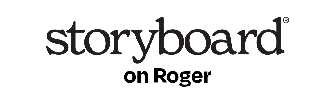 A logo that says Storyboard on Roger.